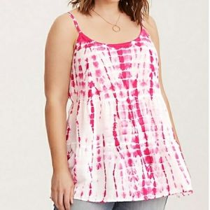 Torrid Tie Dye Challis Crossback Babydoll Top